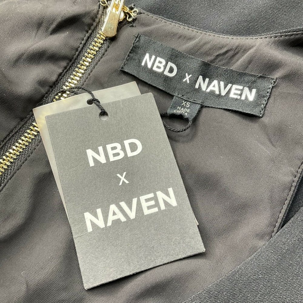 NBD X Naven Jumpsuit Women Sz XS Black Madeline Criss cross Side Cutout Nwt $228 - Picture 3 of 10